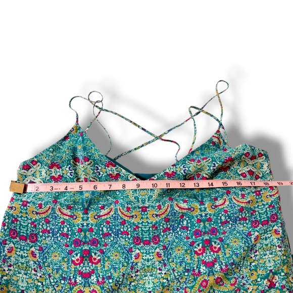 NWT ANTHROPOLOGIE Maeve Meret Silk Green Floral Paisley Tunic Top, size 10 - Picture 11 of 12